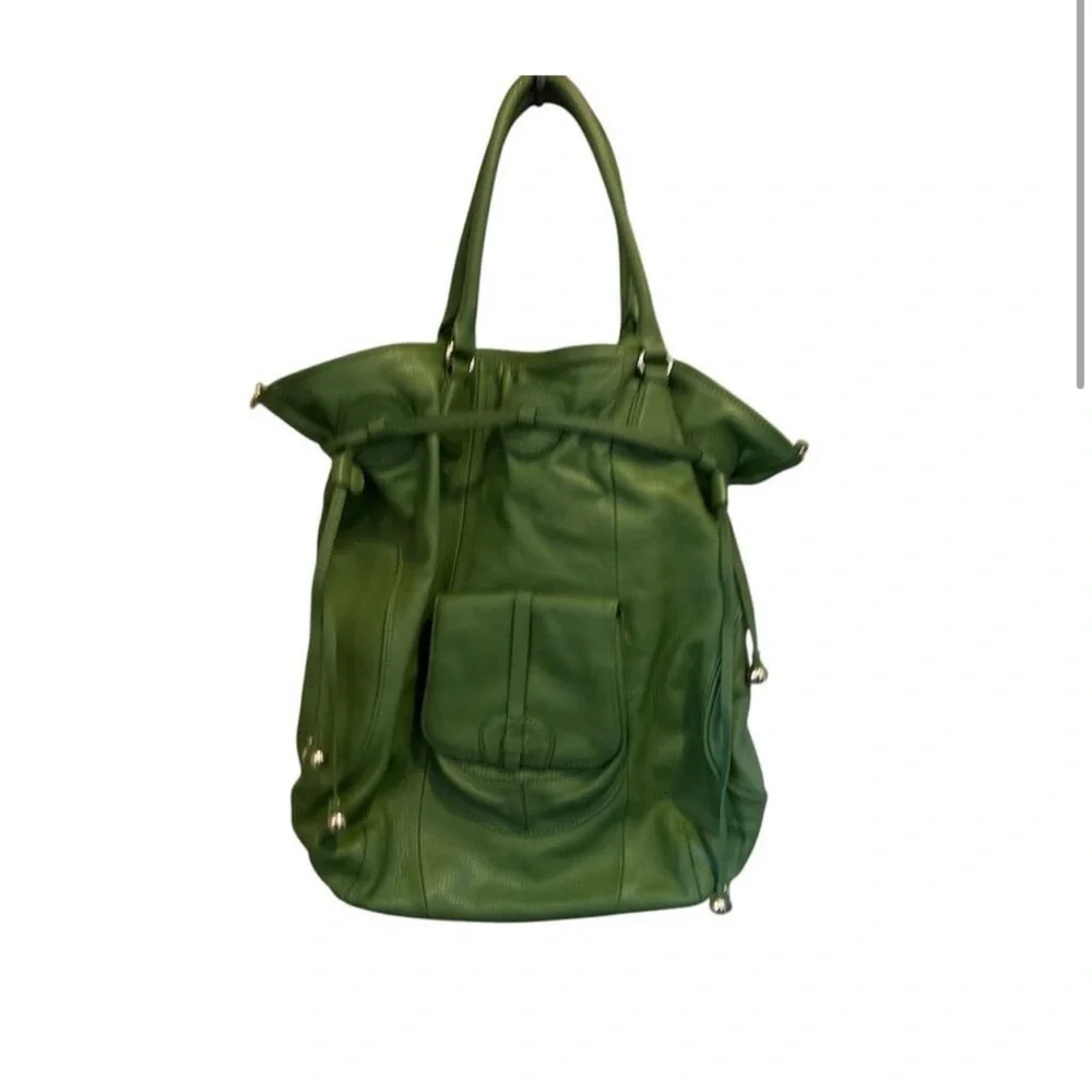 Isaac Mizrahi Vibrant Green Leather Hobo Bag - Picture 14 of 15